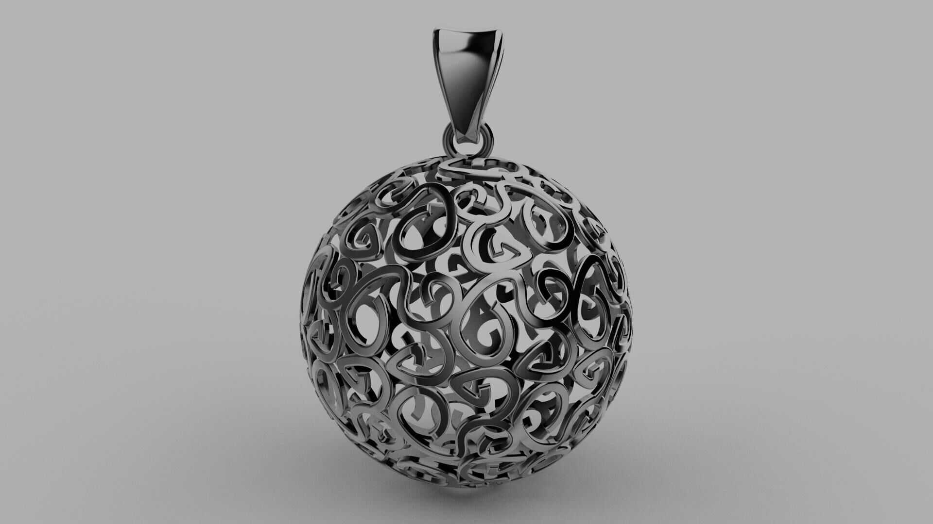 Direct Casting Ball Pendant 3D model Texture 3D print model_2