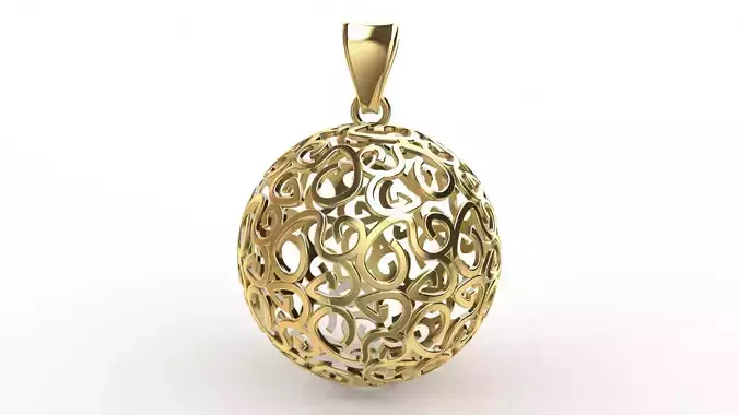 Direct Casting Ball Pendant 3D model Texture