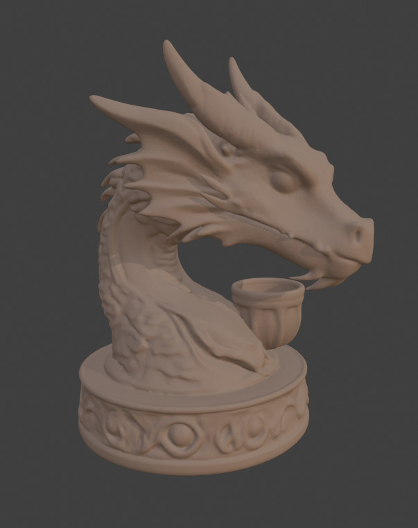 Dragon Head Candle Holder 3D print model_1