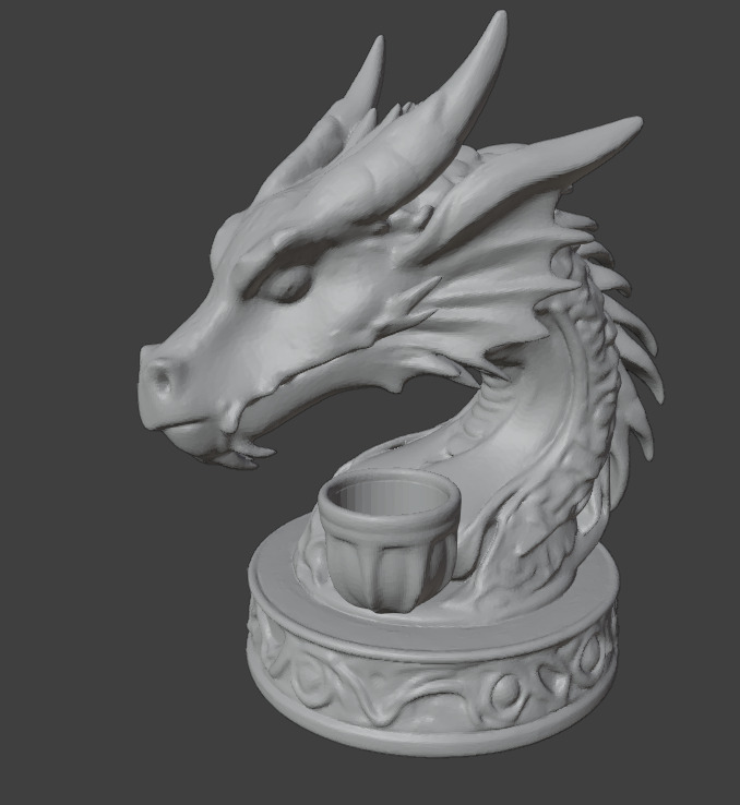 Dragon Head Candle Holder 3D print model_5