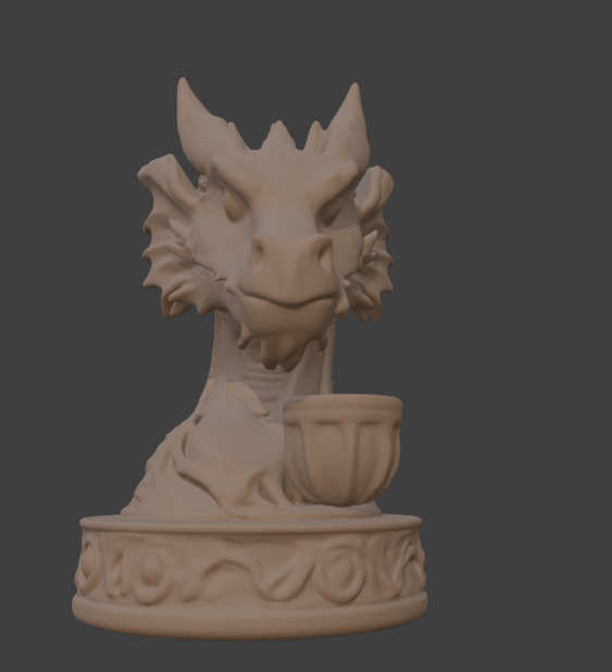 Dragon Head Candle Holder 3D print model_2
