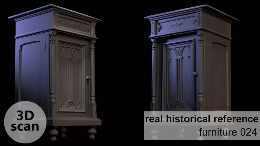 Furniture 024 wooden cabinet 3D print model_0