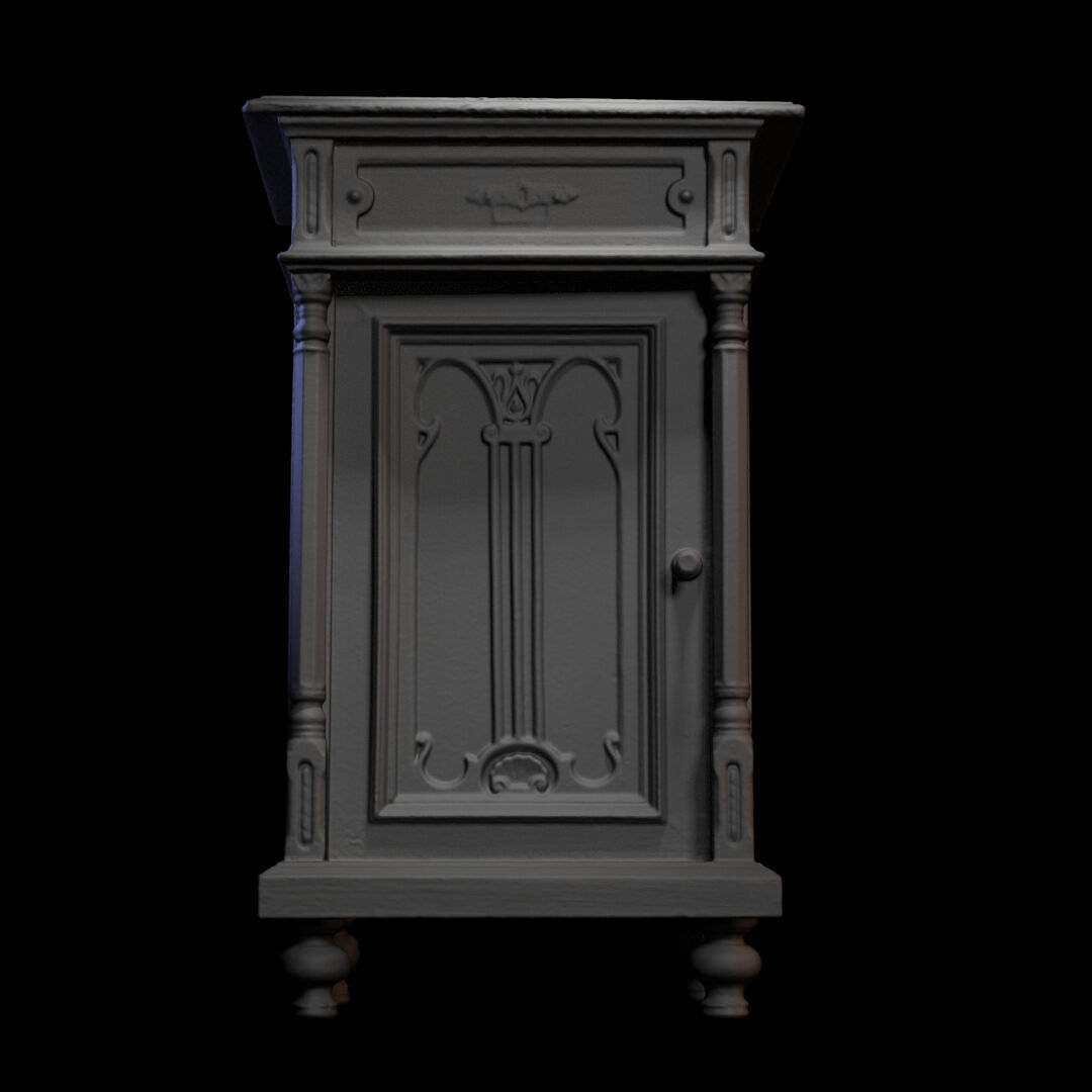 Furniture 024 wooden cabinet 3D print model_2