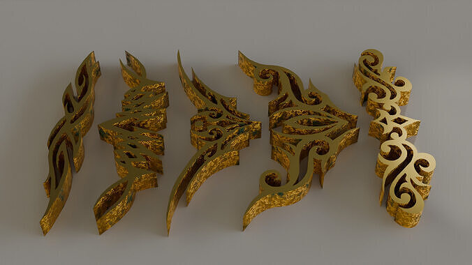 Elegant Decorative Ornament 3D Model  Low-poly 3D model