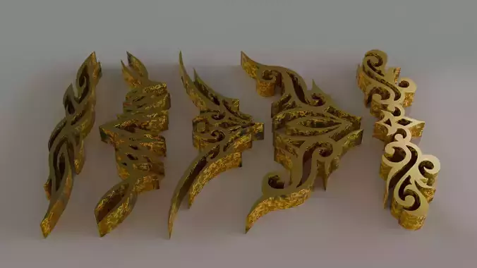 Elegant Decorative Ornament 3D Model 