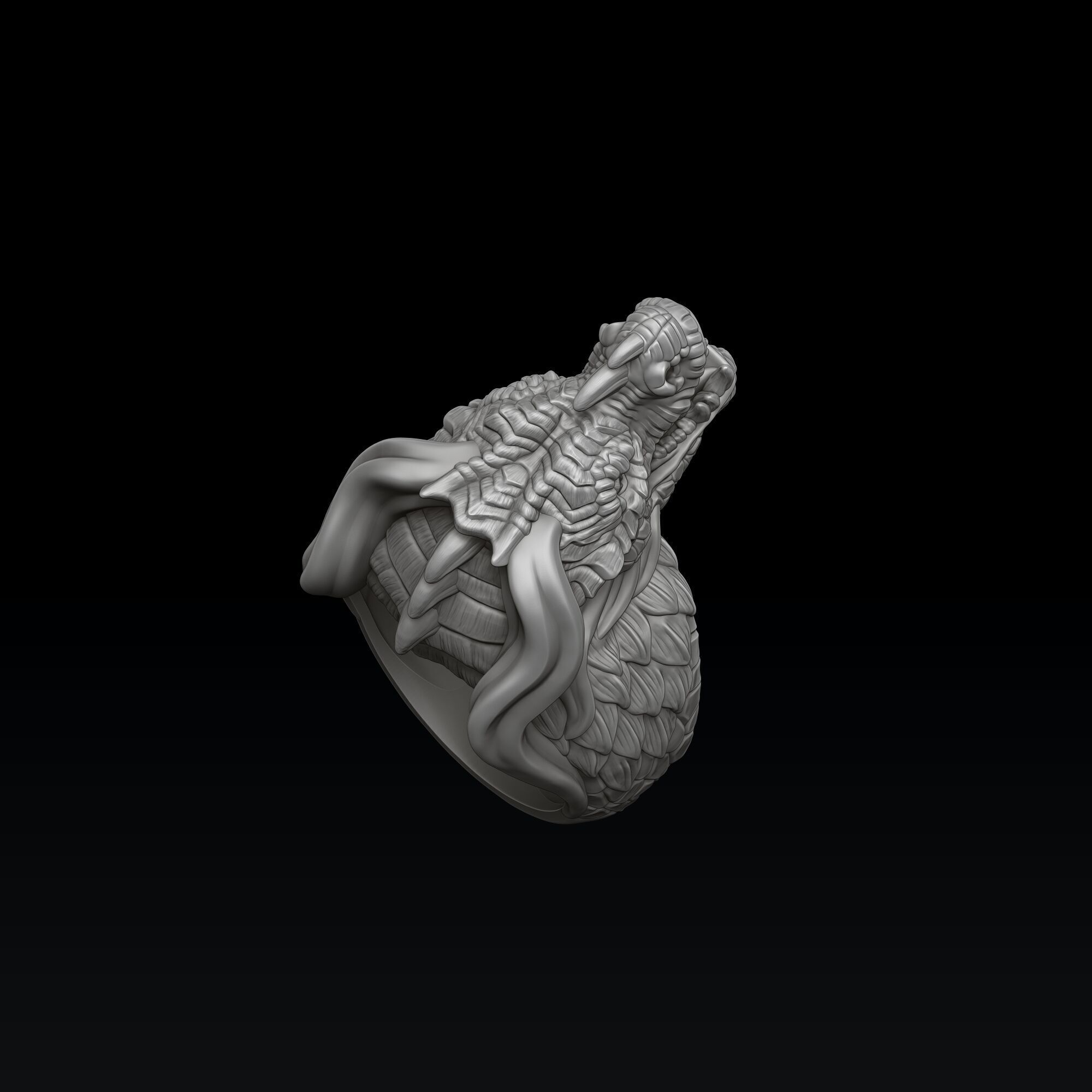 Dragon Ring 3D print model_3