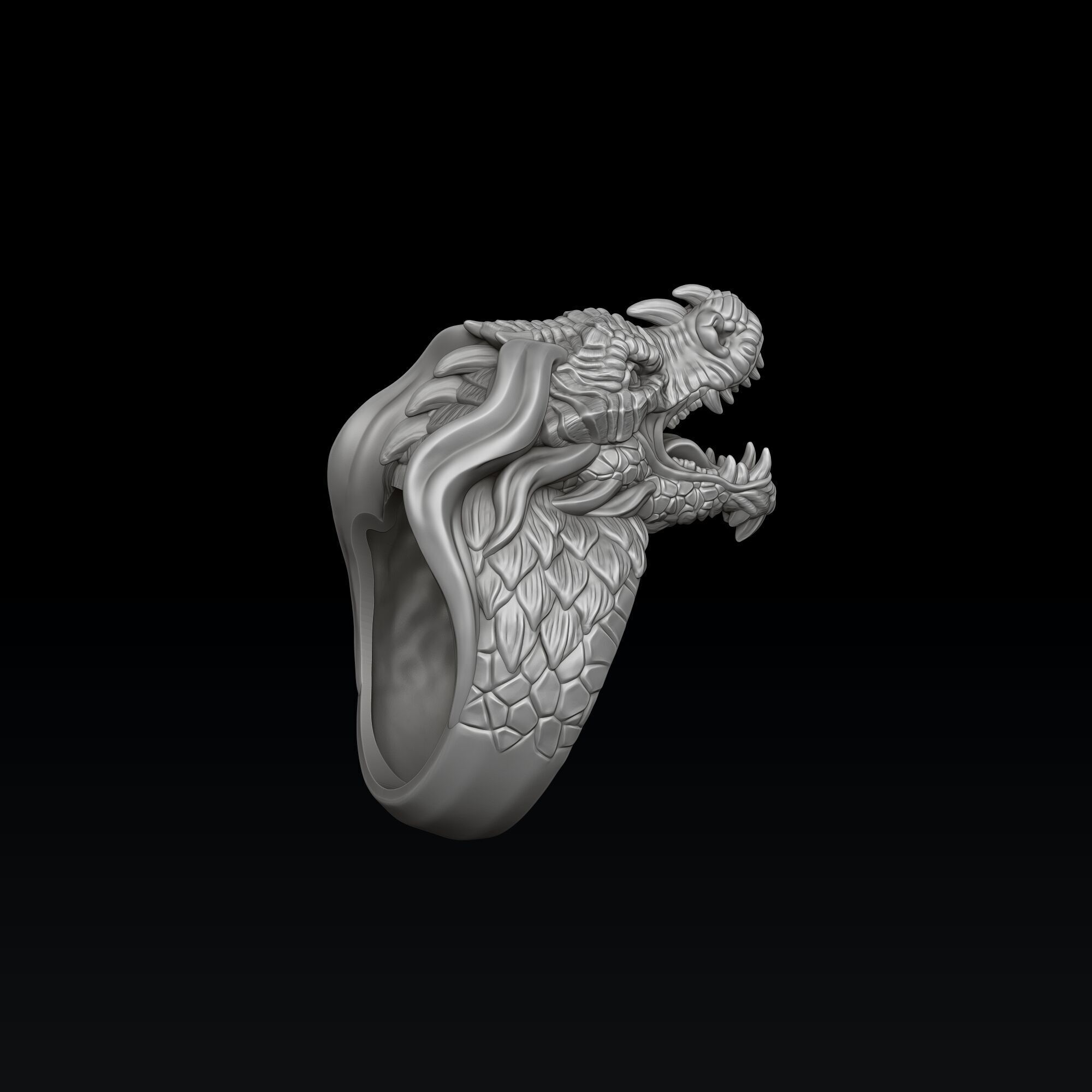 Dragon Ring 3D print model_5