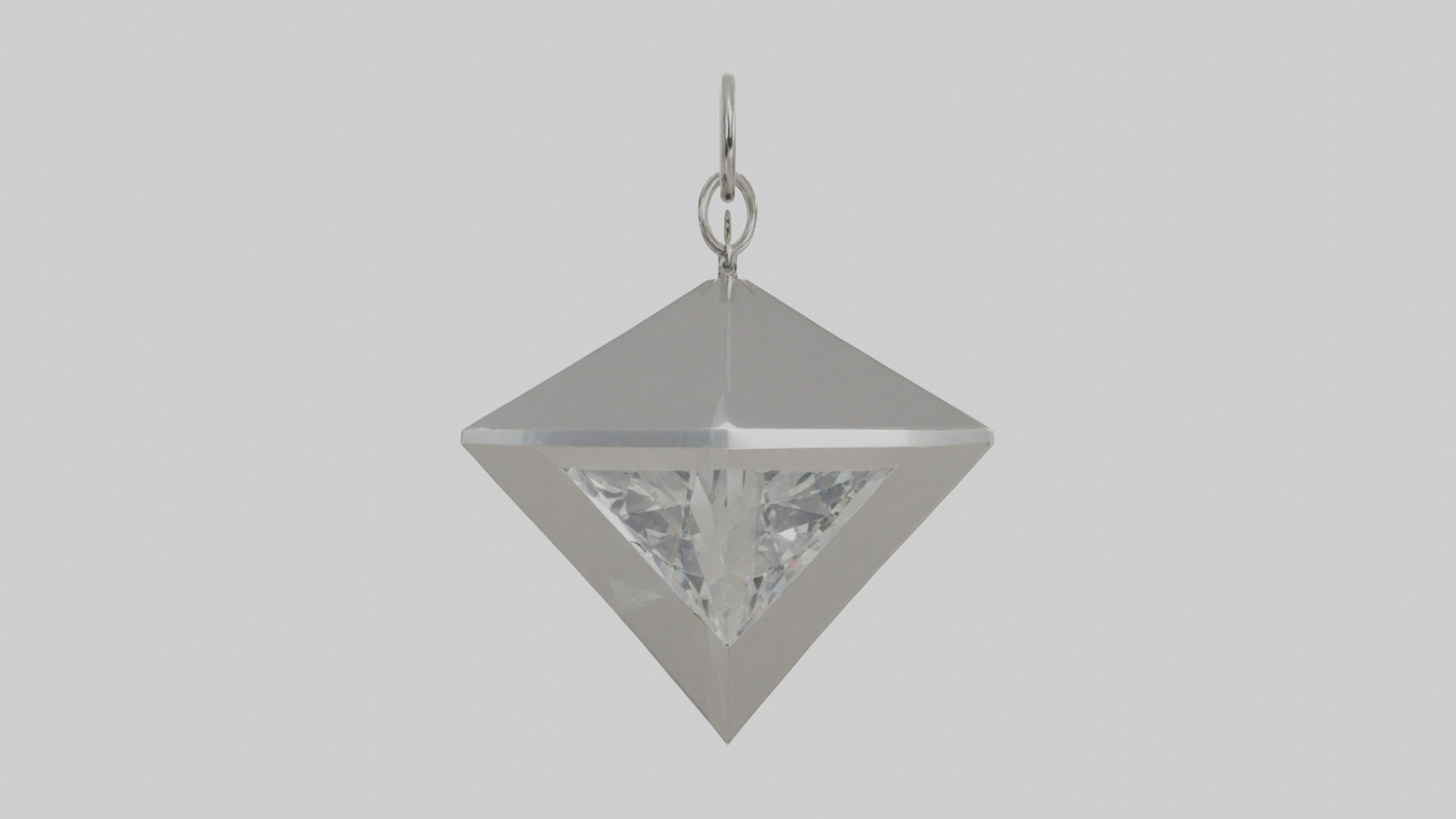 Diamond keychain model Low-poly 3D model_9