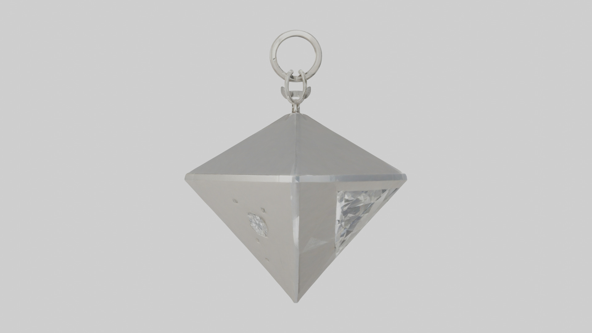 Diamond keychain model Low-poly 3D model_13