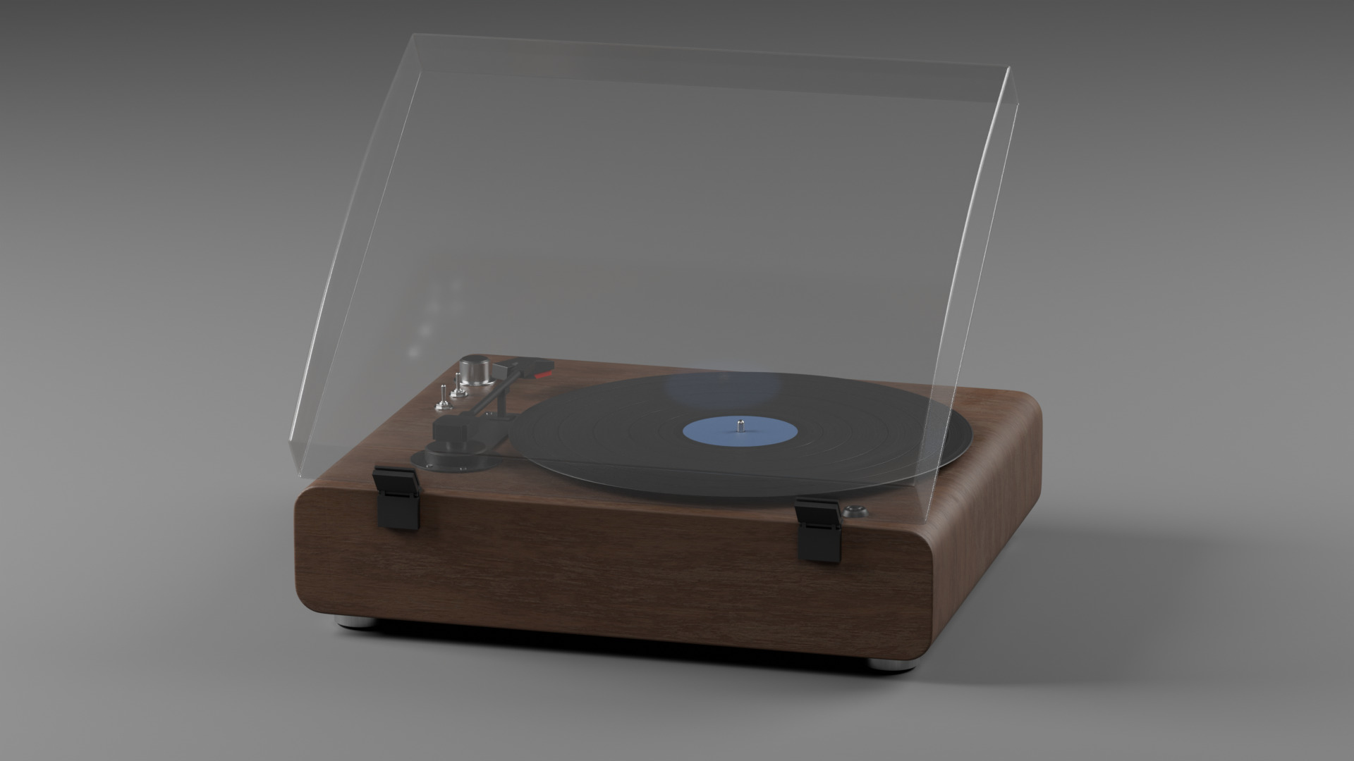 Retro turntable Low-poly 3D model_6