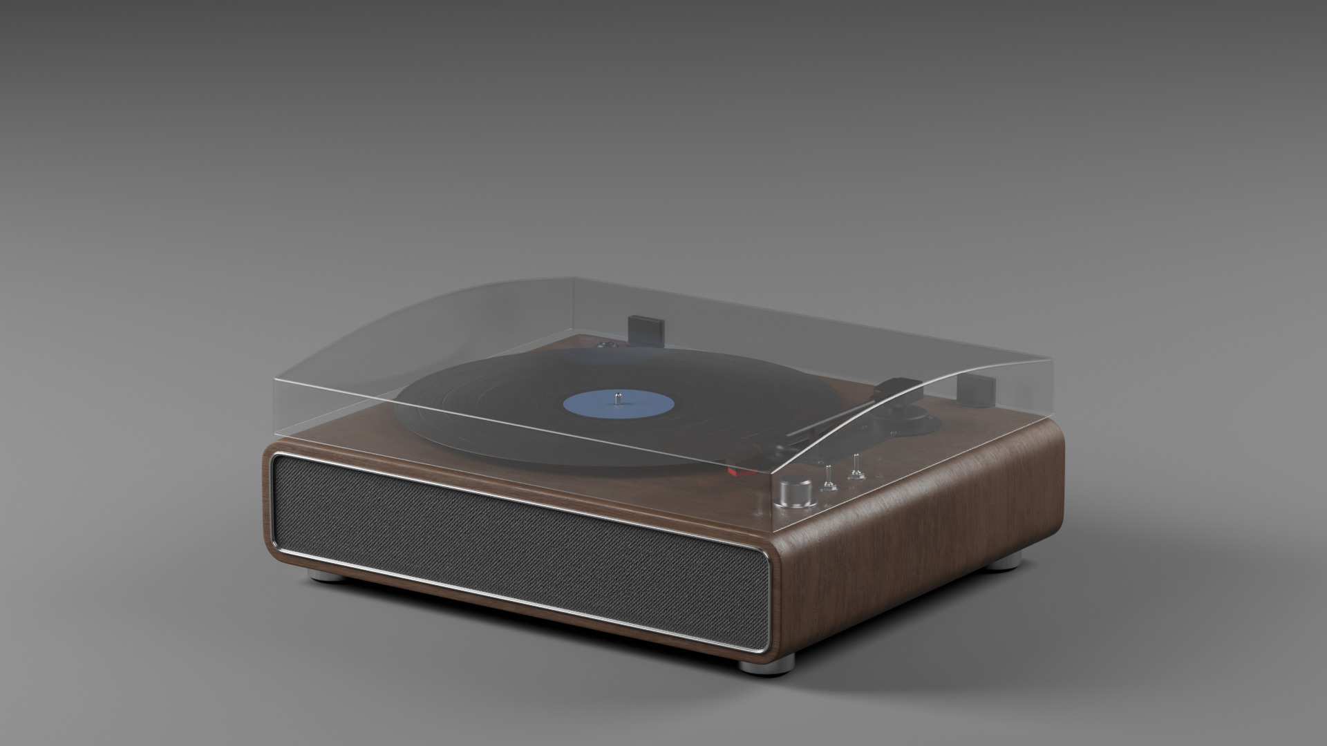 Retro turntable Low-poly 3D model_3