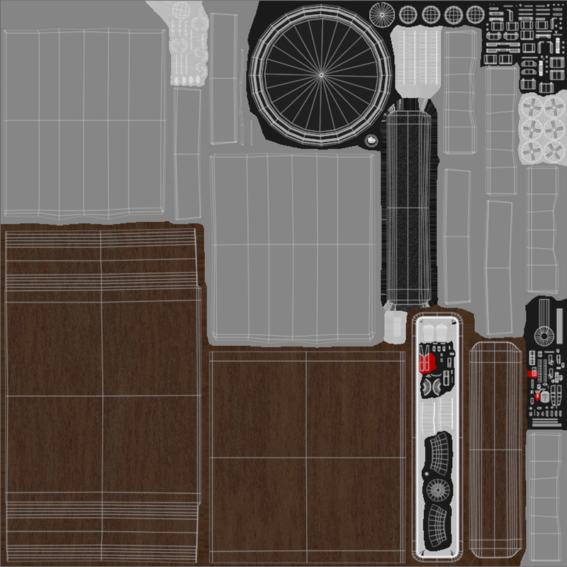Retro turntable Low-poly 3D model_16