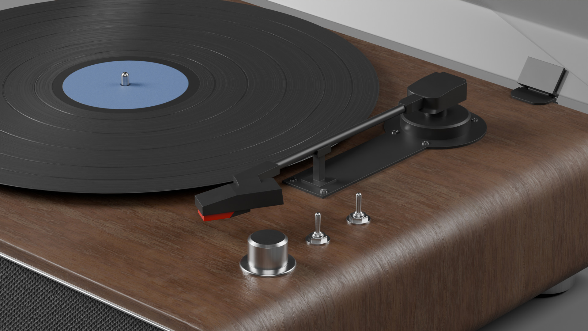 Retro turntable Low-poly 3D model_9
