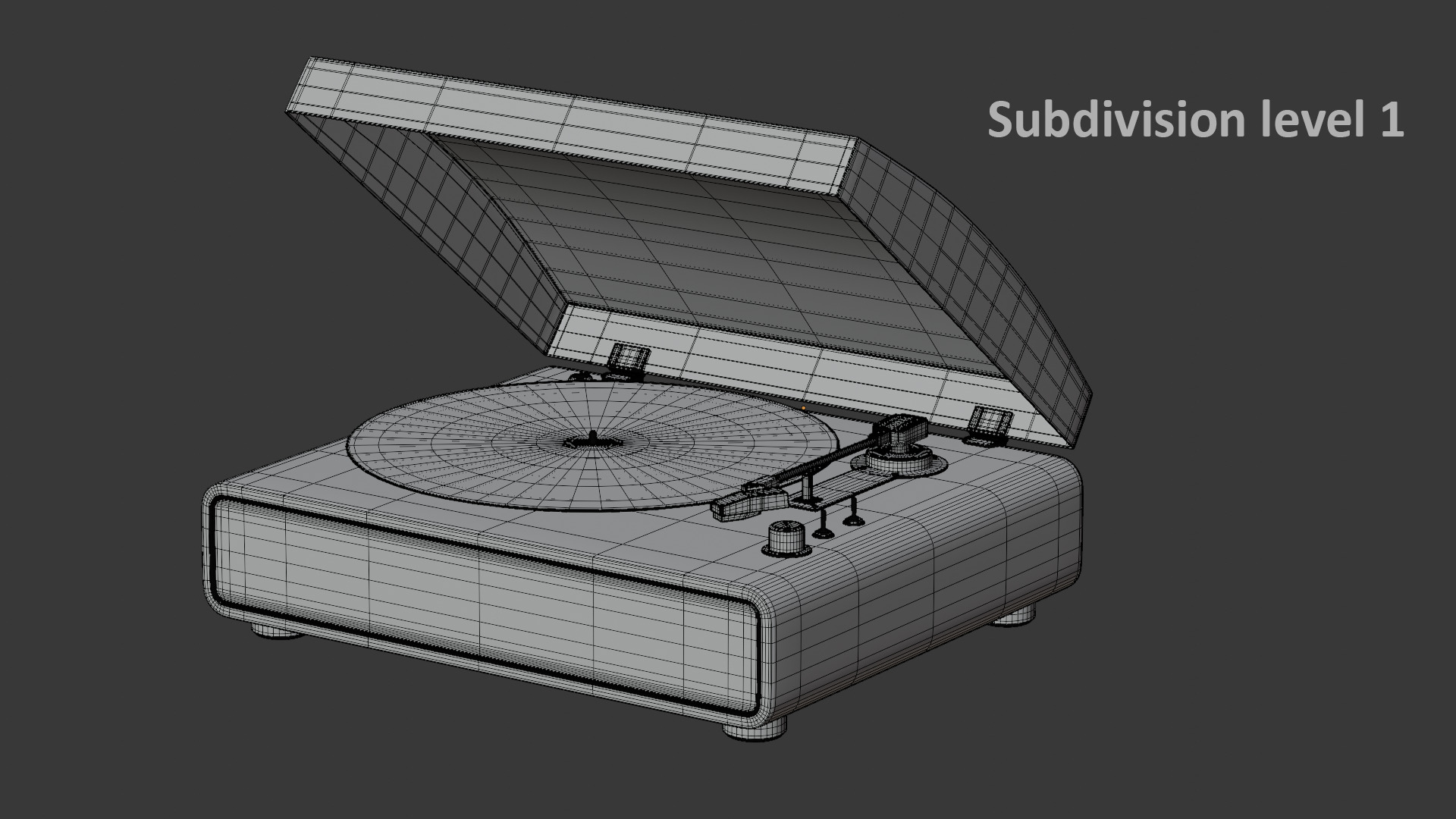 Retro turntable Low-poly 3D model_15