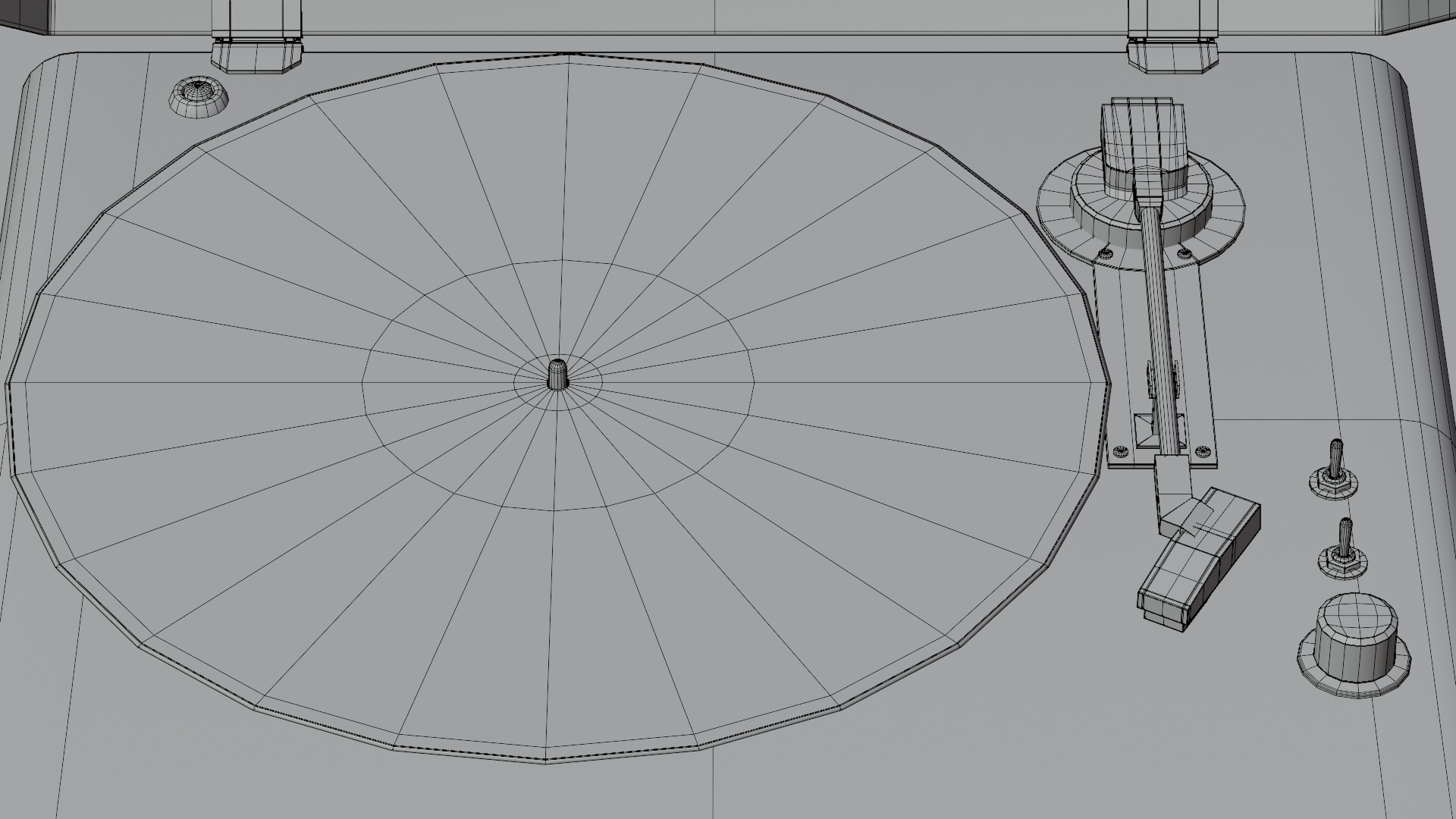 Retro turntable Low-poly 3D model_11