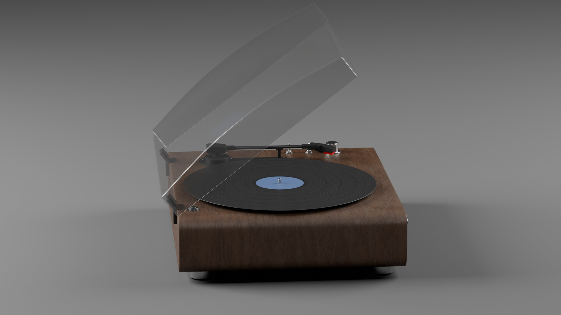 Retro turntable Low-poly 3D model_5