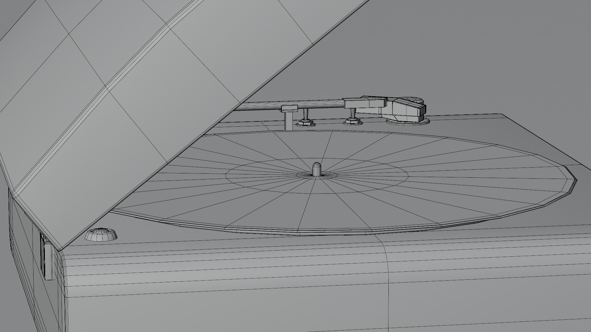 Retro turntable Low-poly 3D model_13