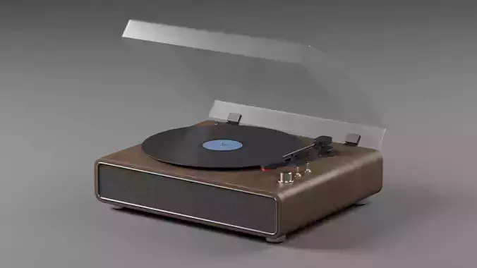 Retro turntable Low-poly 3D model