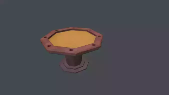 Poker table Low-poly 3D model