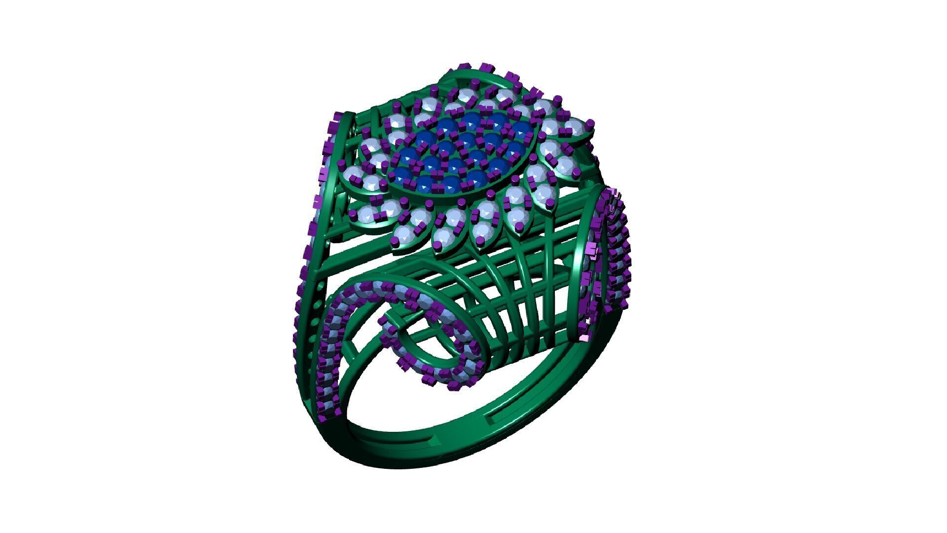 INTRICATE DIAMOND RING 3D print model_3