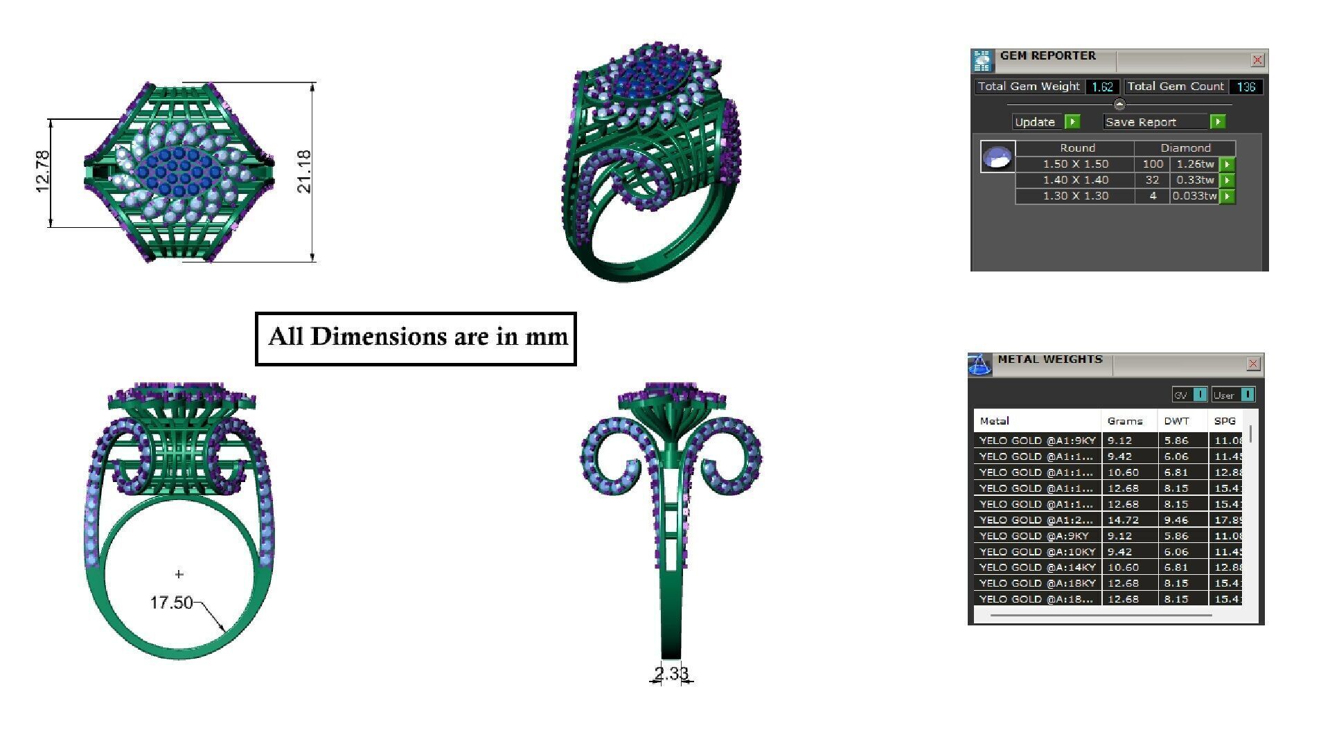 INTRICATE DIAMOND RING 3D print model_6