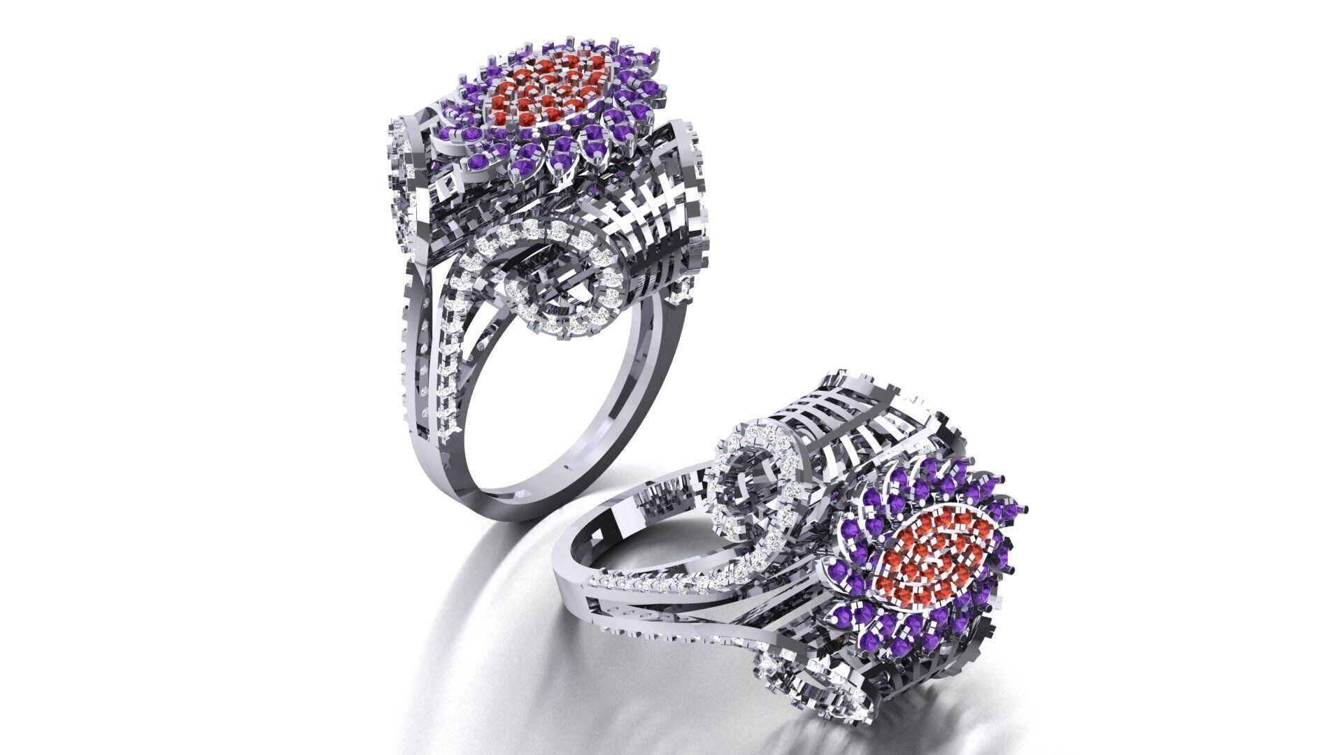 INTRICATE DIAMOND RING 3D print model_1