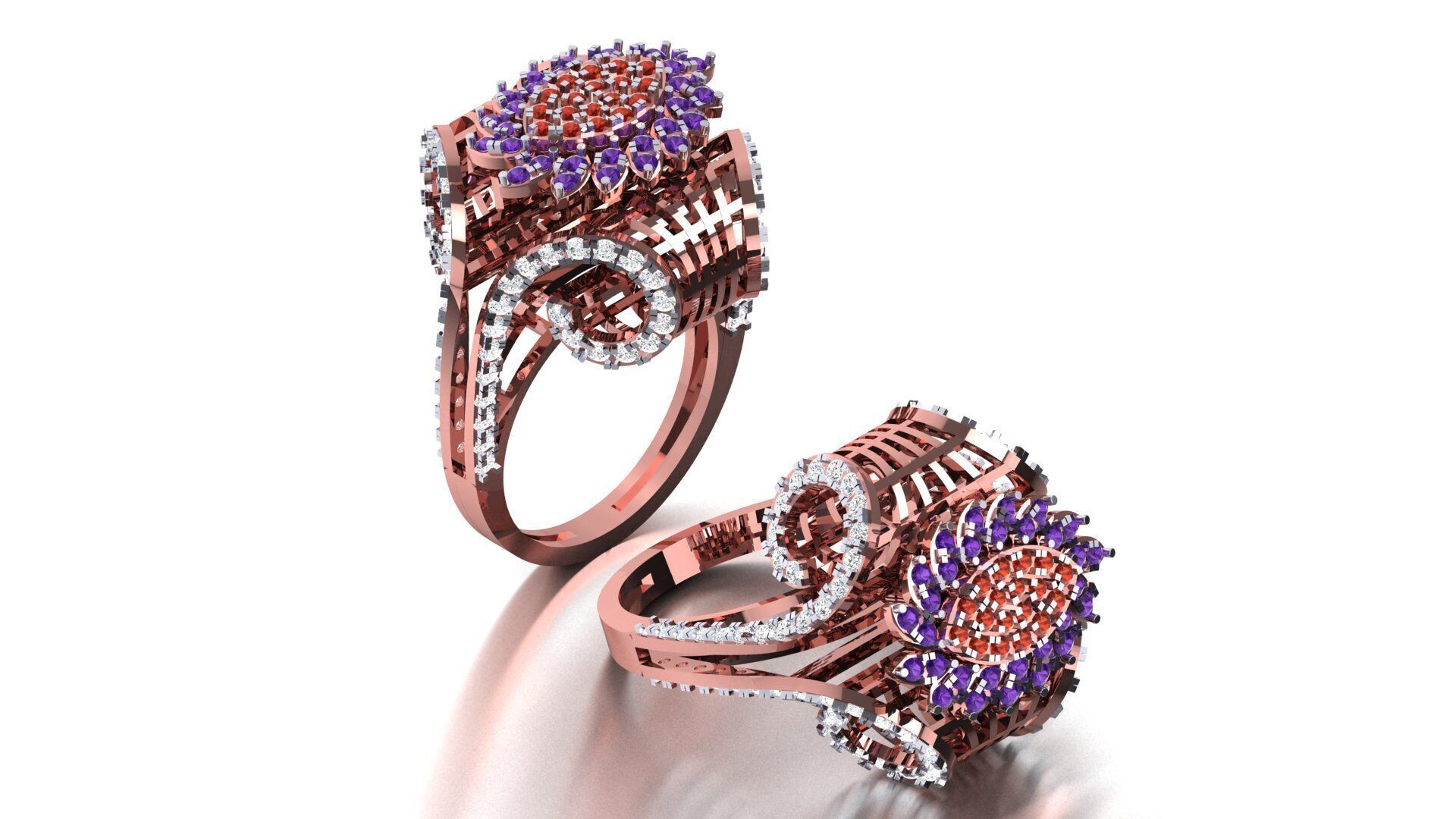 INTRICATE DIAMOND RING 3D print model_2