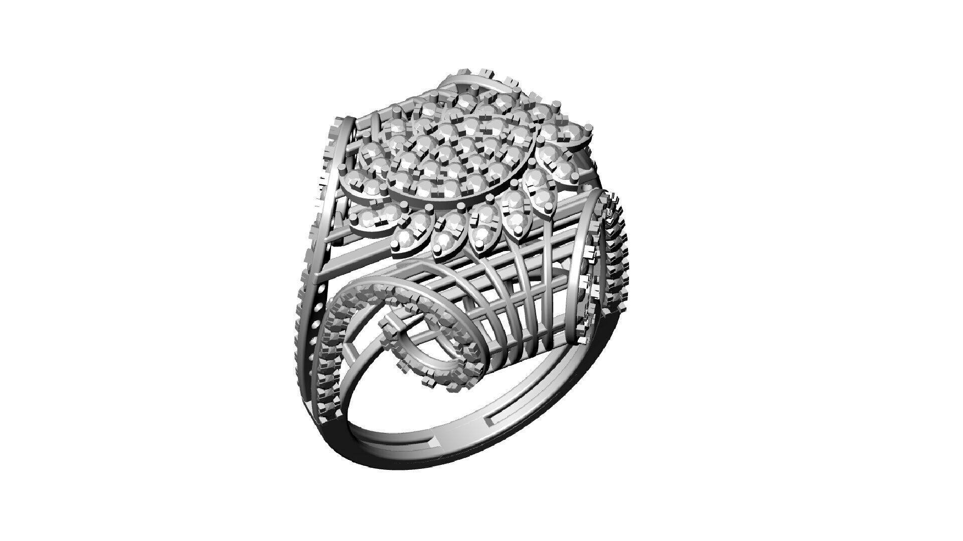 INTRICATE DIAMOND RING 3D print model_5