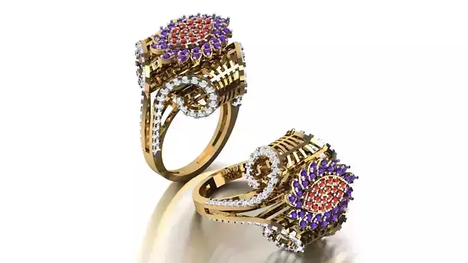 INTRICATE DIAMOND RING 3D print model