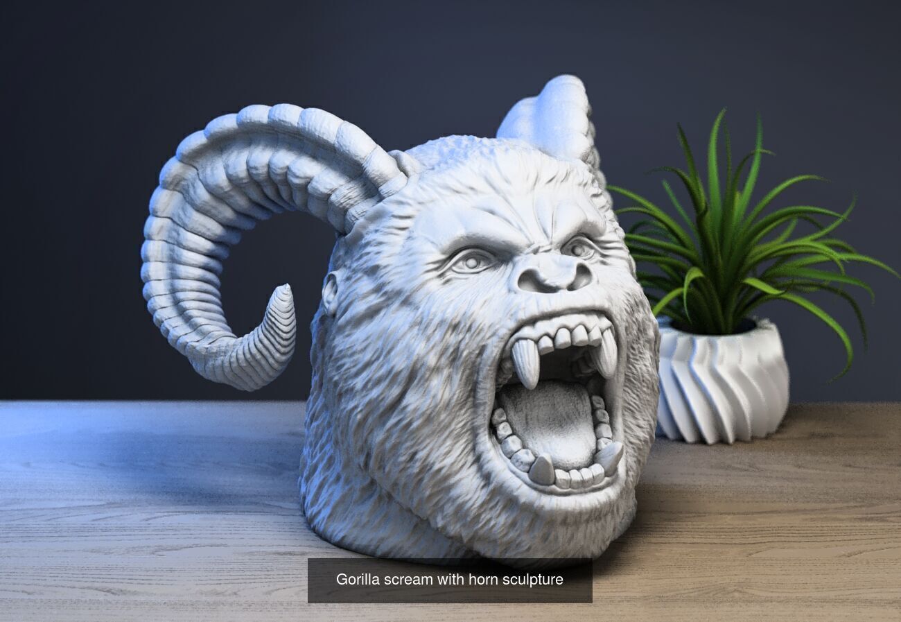 23 skull robot headphone stand sculpture ps5 controller 3D Model Collection_18