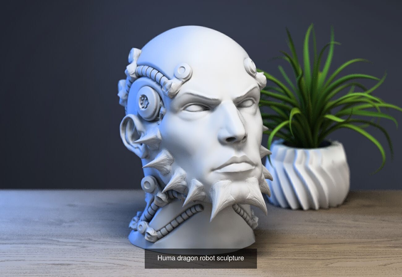 23 skull robot headphone stand sculpture ps5 controller 3D Model Collection_15