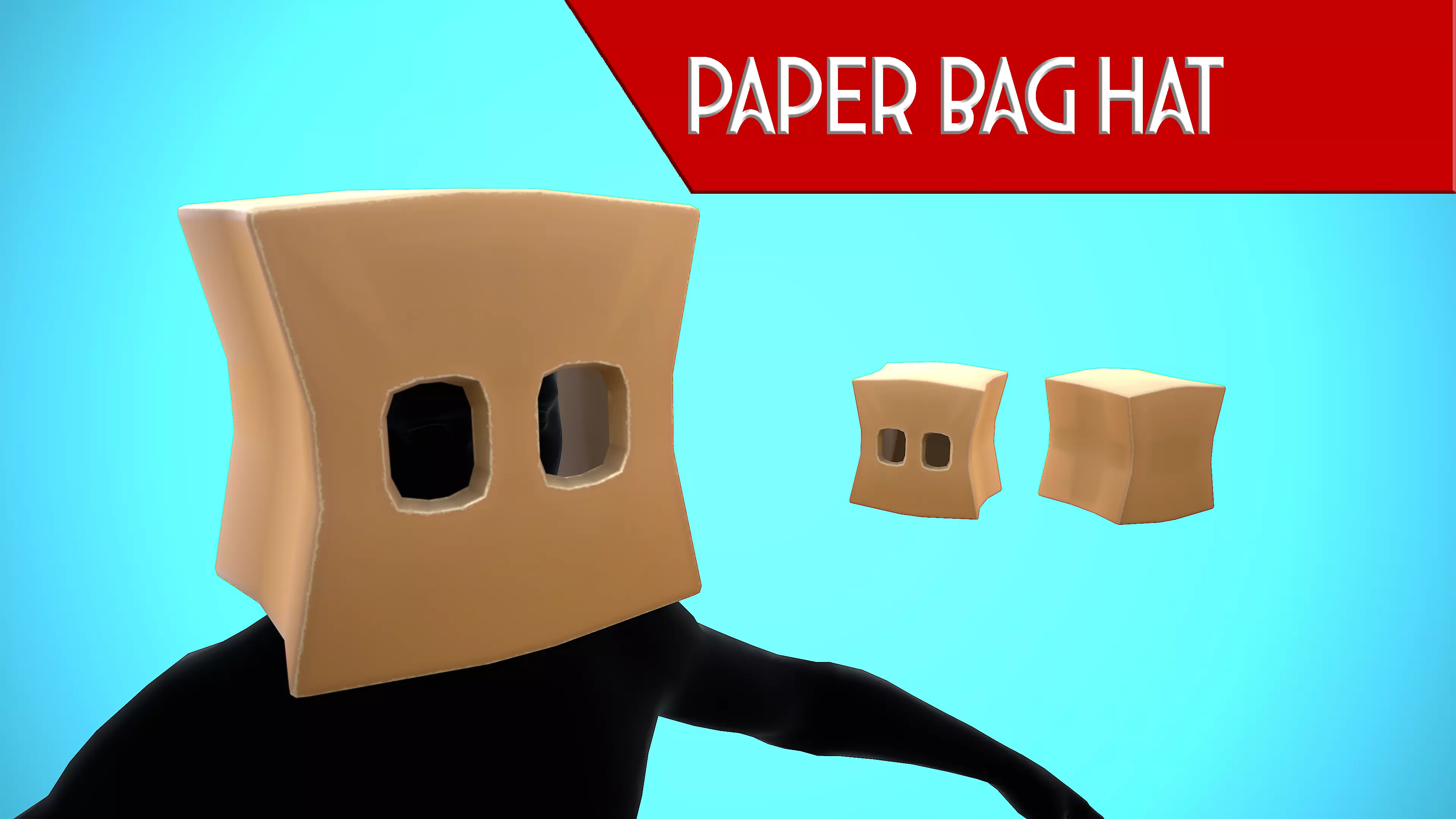 PAPER BAG HAT CARTOON STYLIZED Low-poly 3D model