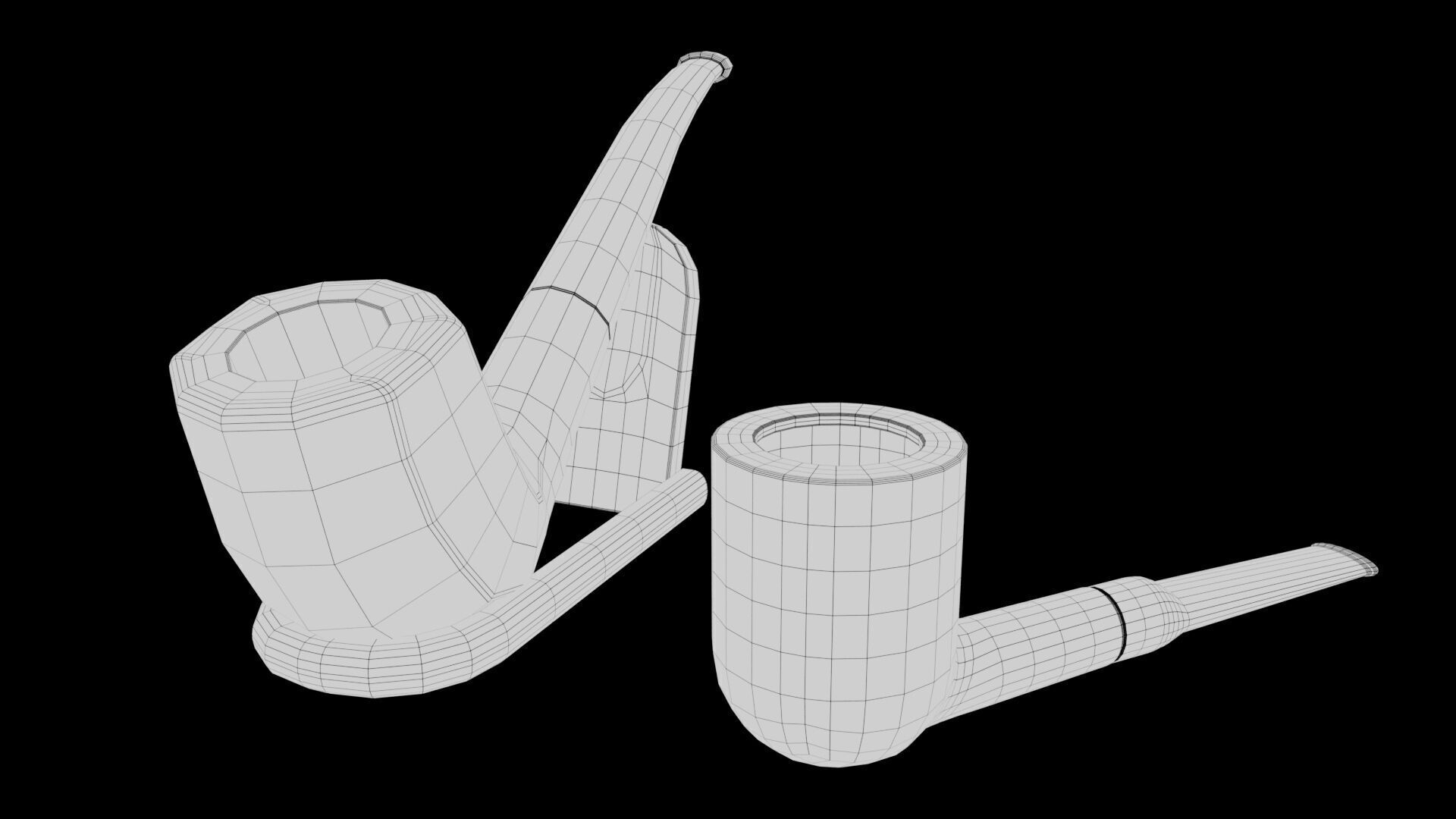 Smoking Pipes Low-poly 3D model_5