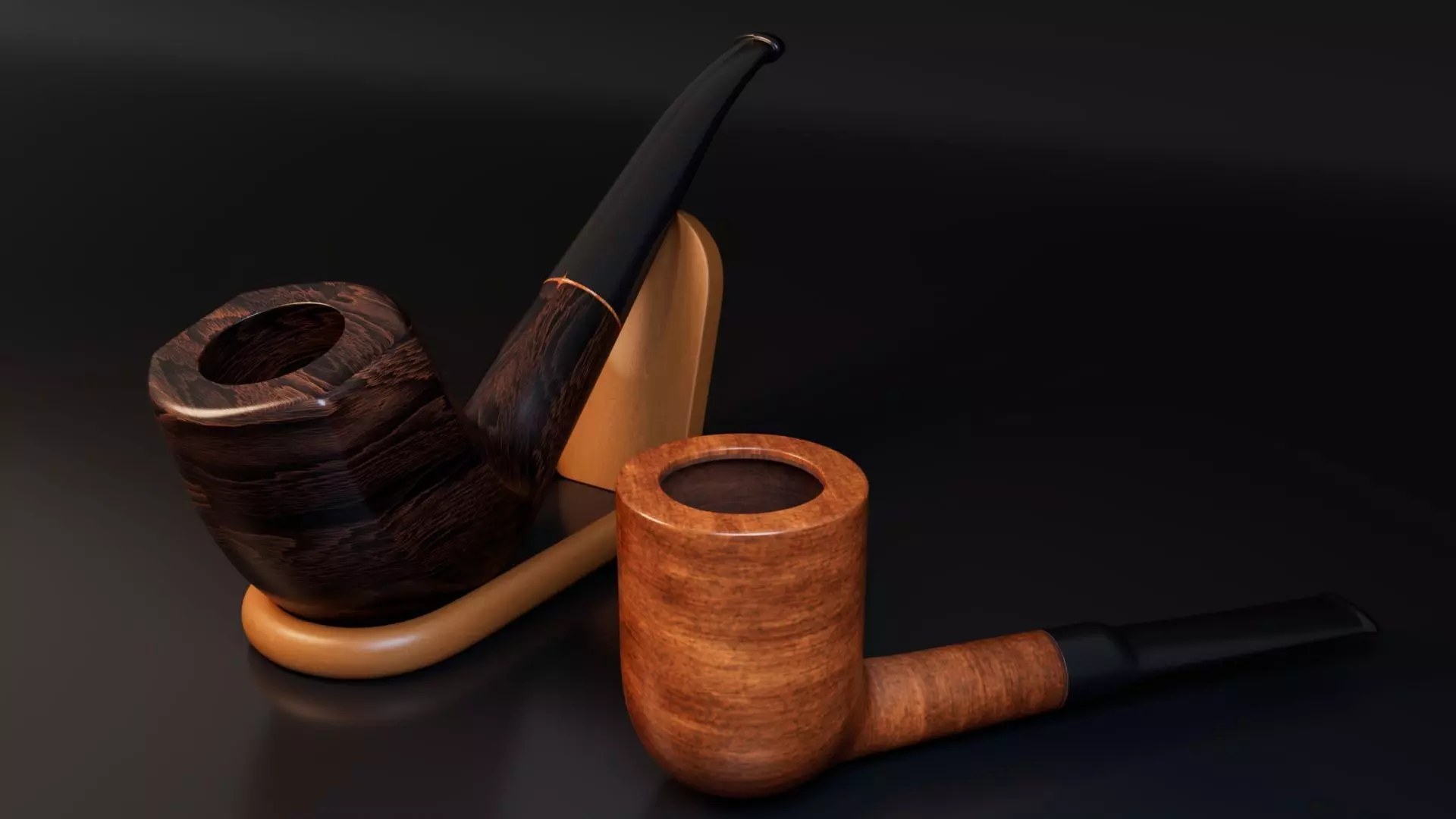 Smoking Pipes Low-poly 3D model_0