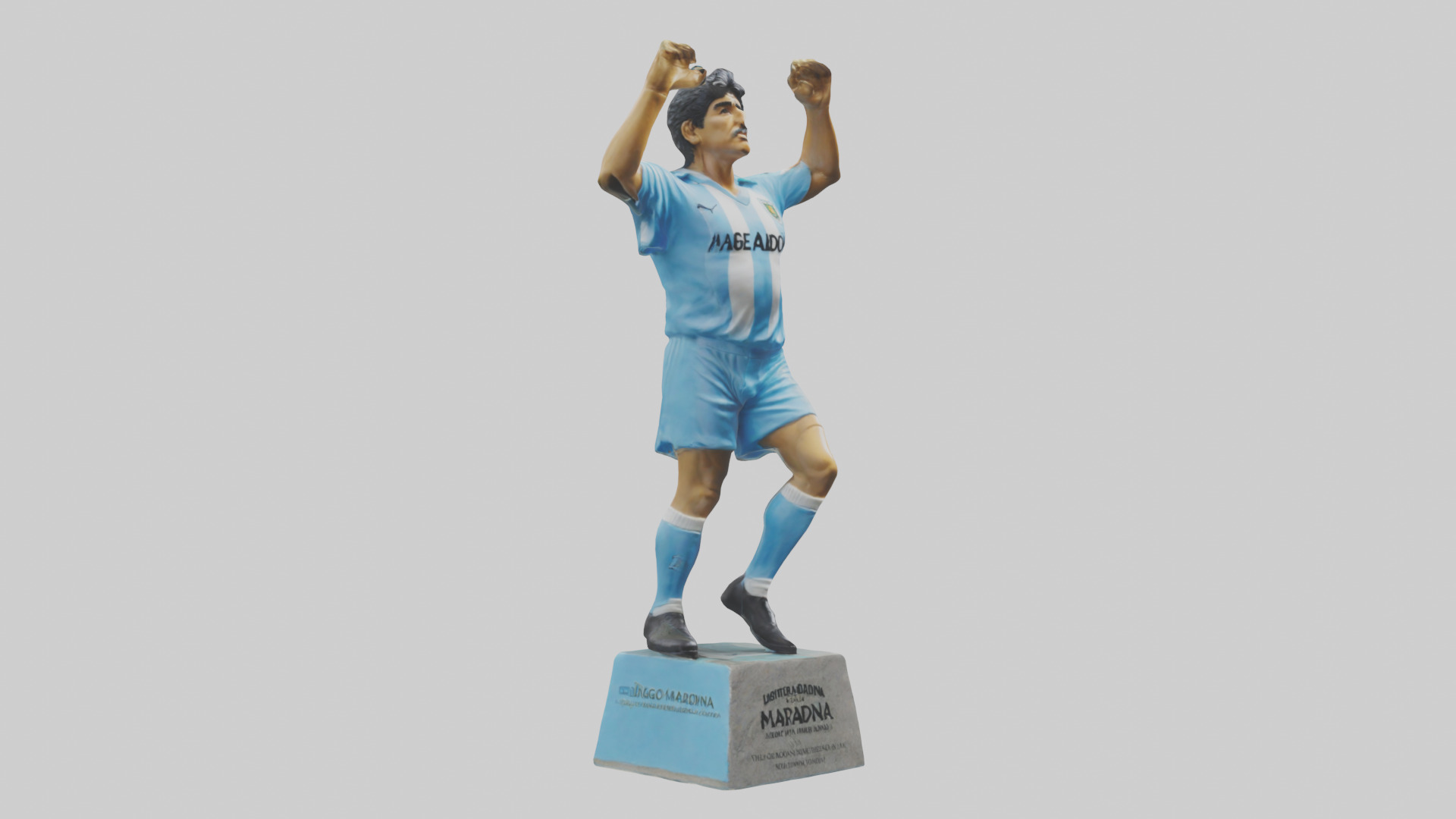Diego Maradona statue model Low-poly 3D model_7