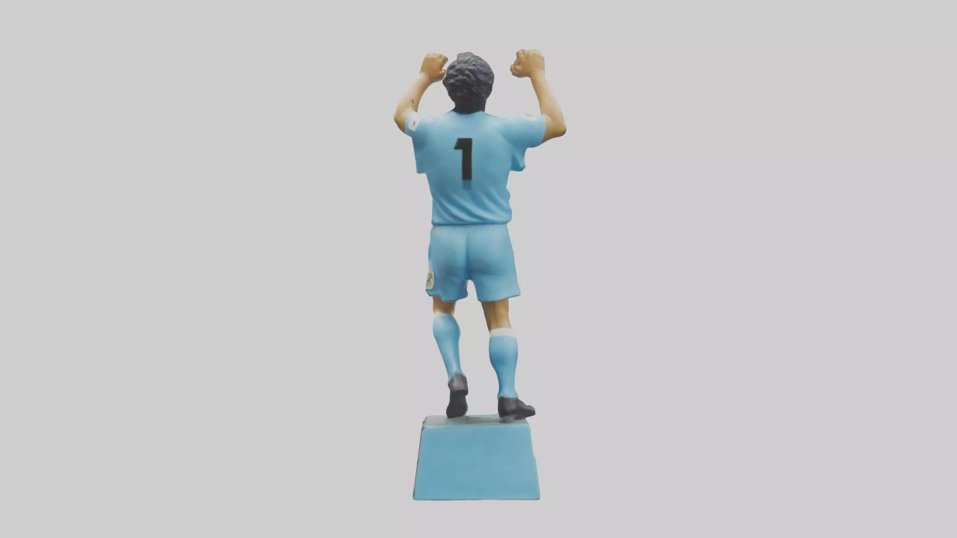 Diego Maradona statue model Low-poly 3D model_0