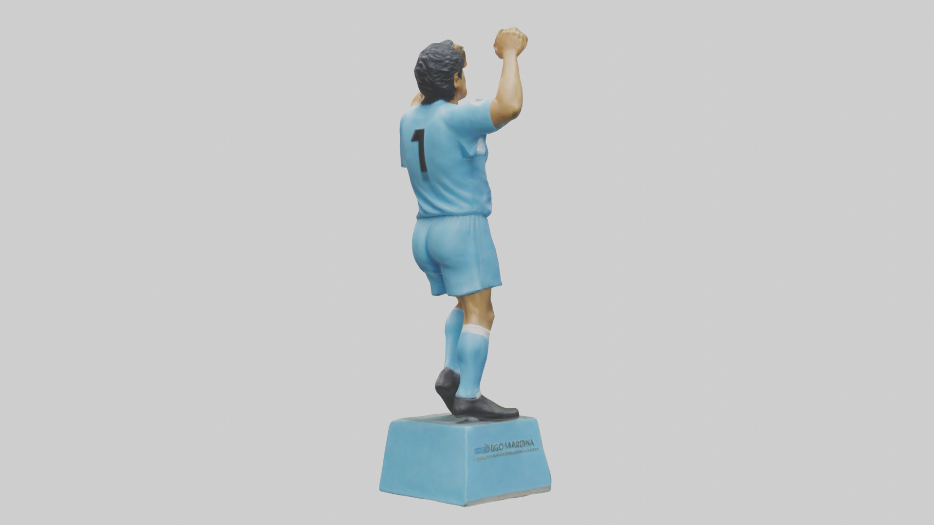 Diego Maradona statue model Low-poly 3D model_2