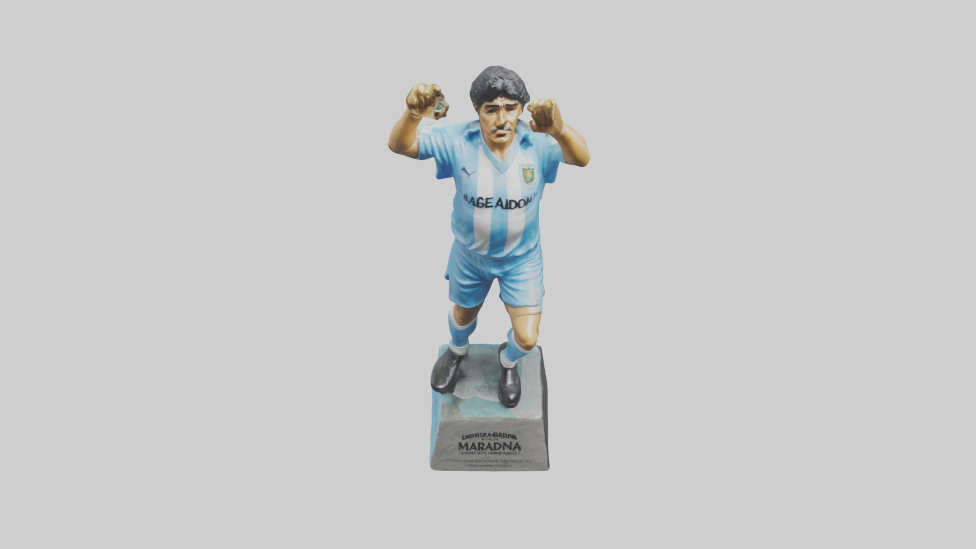 Diego Maradona statue model Low-poly 3D model_16