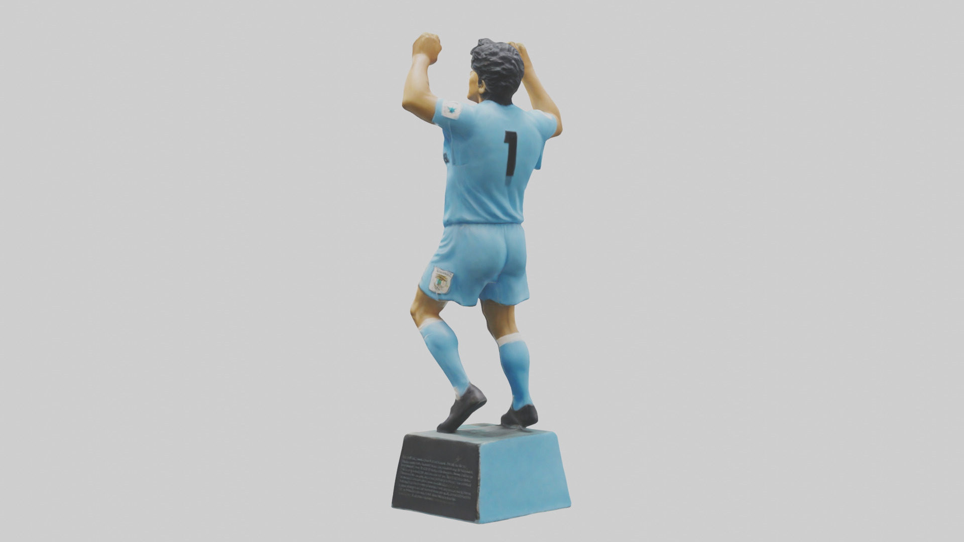 Diego Maradona statue model Low-poly 3D model_1