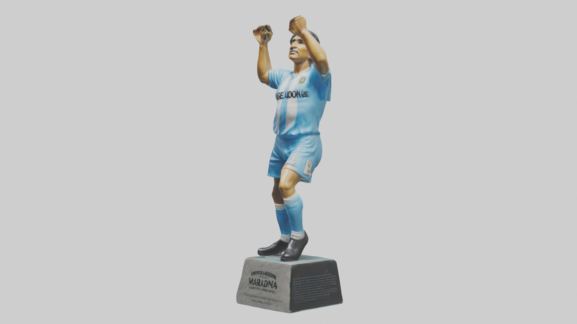 Diego Maradona statue model Low-poly 3D model_8