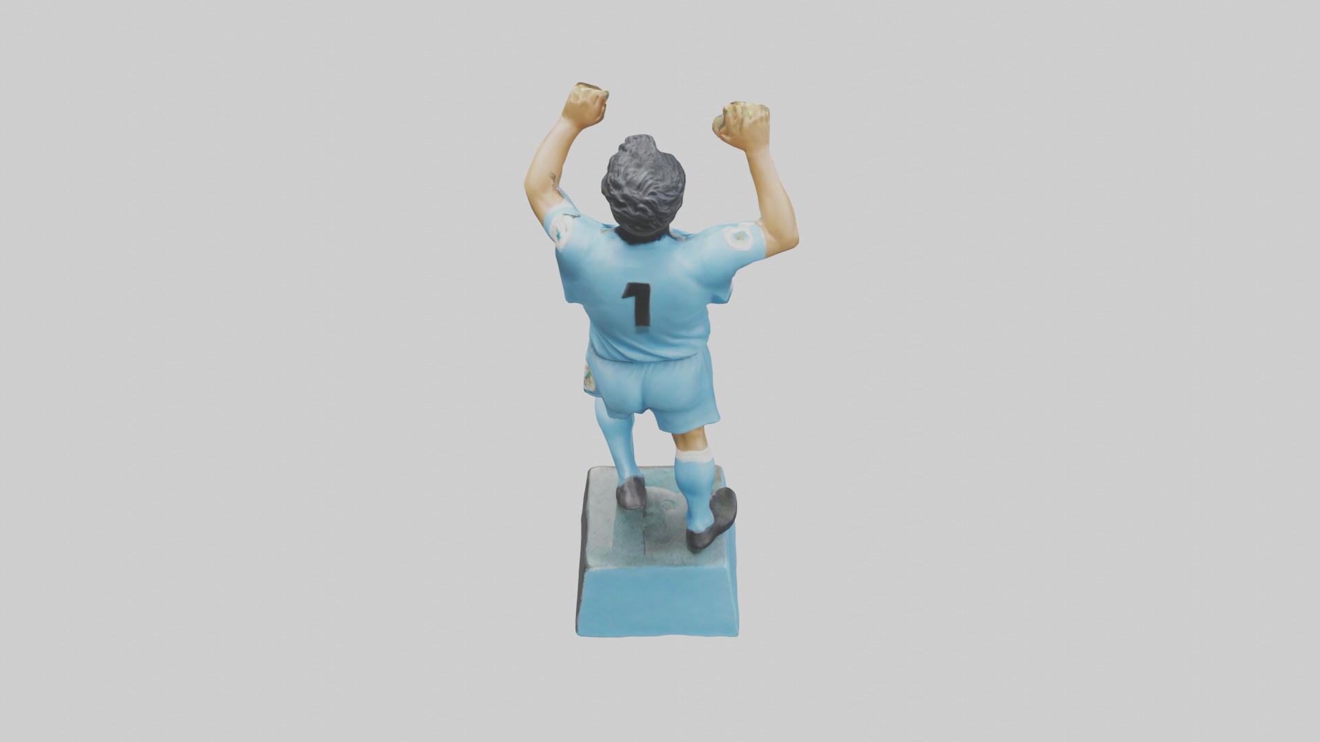 Diego Maradona statue model Low-poly 3D model_15