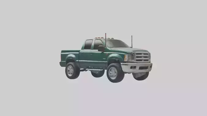 Dieselpowered Pickup Truck model 2 Low-poly 3D model