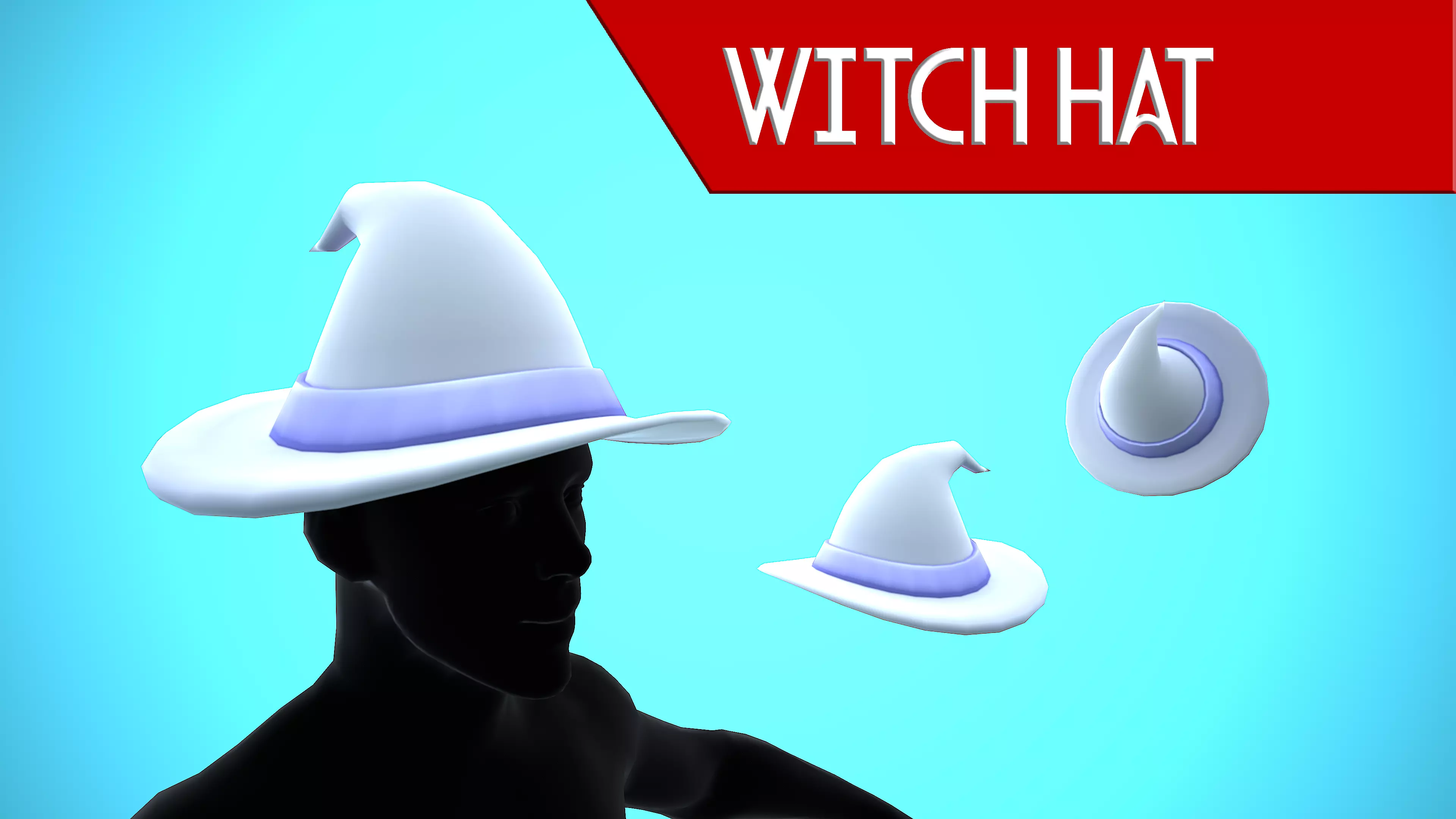 WITCH HAT CARTOON STYLIZED Low-poly 3D model