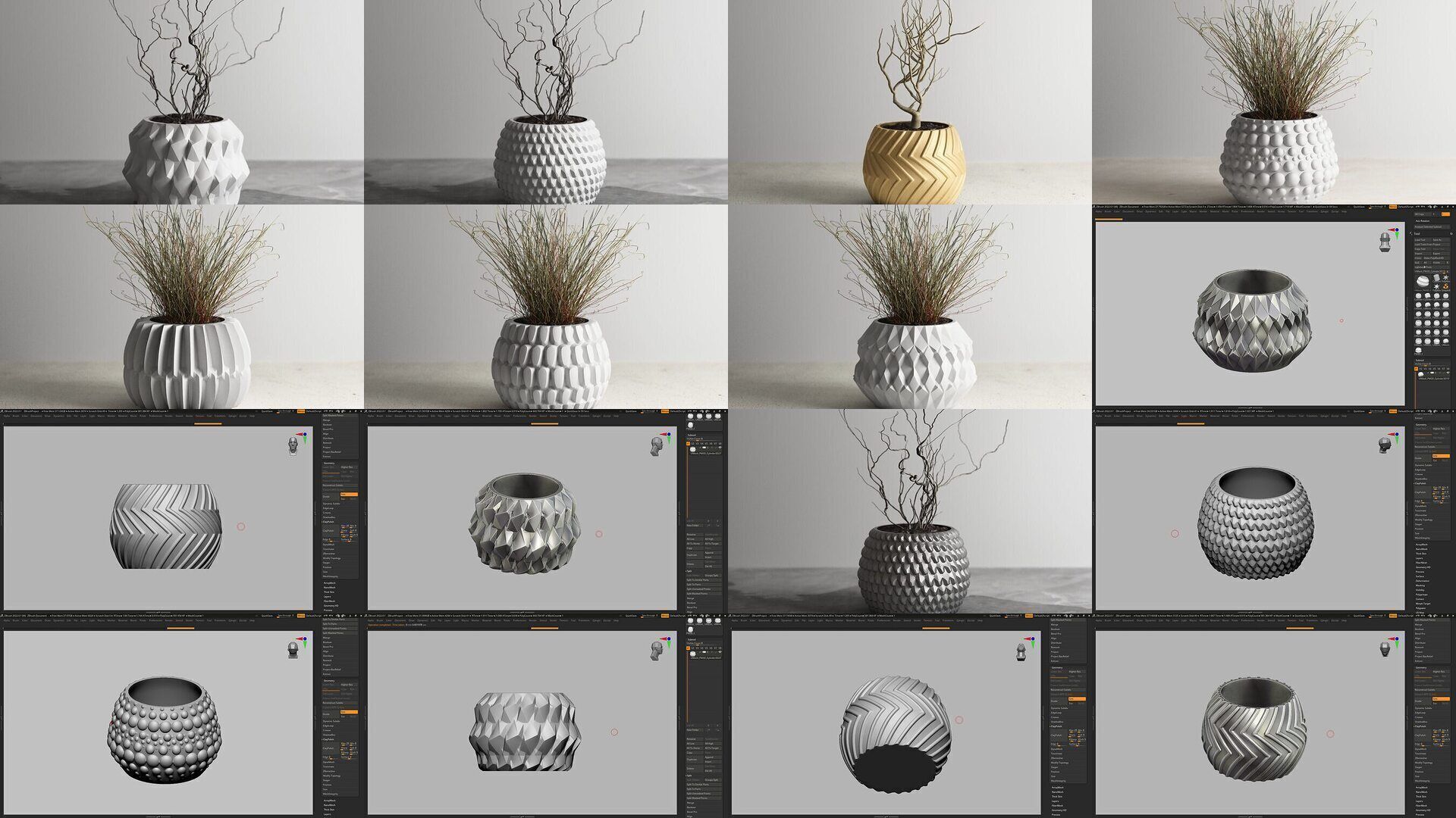 73 vase pot 3d print model huge pack 3D Model Collection_6