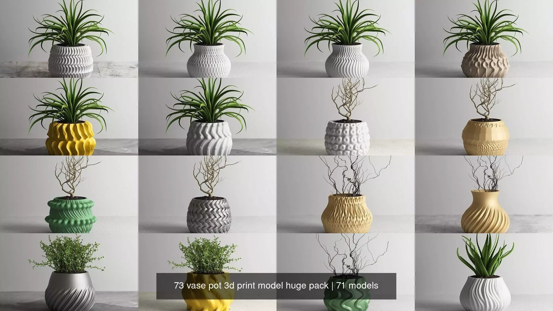 73 vase pot 3d print model huge pack 3D Model Collection_1