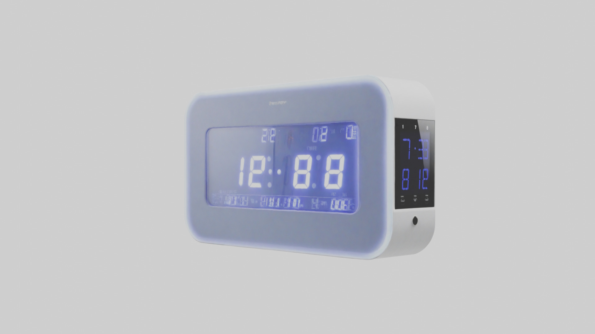 Digital Alarm Wall Clock model Low-poly 3D model_7