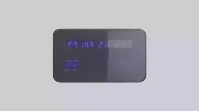 Digital Display Wall Clock model Low-poly 3D model