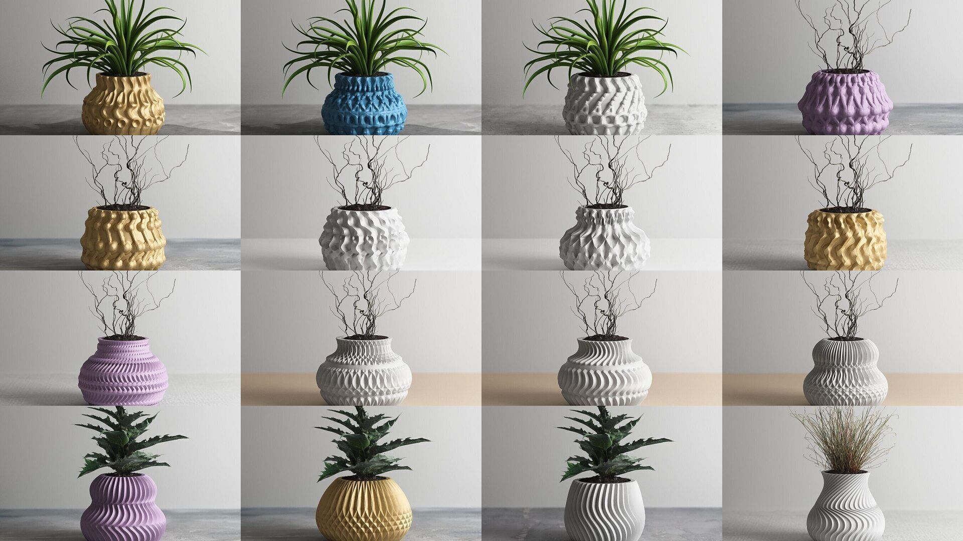 95 vase pot 3d print models huge pack 3D Model Collection_5
