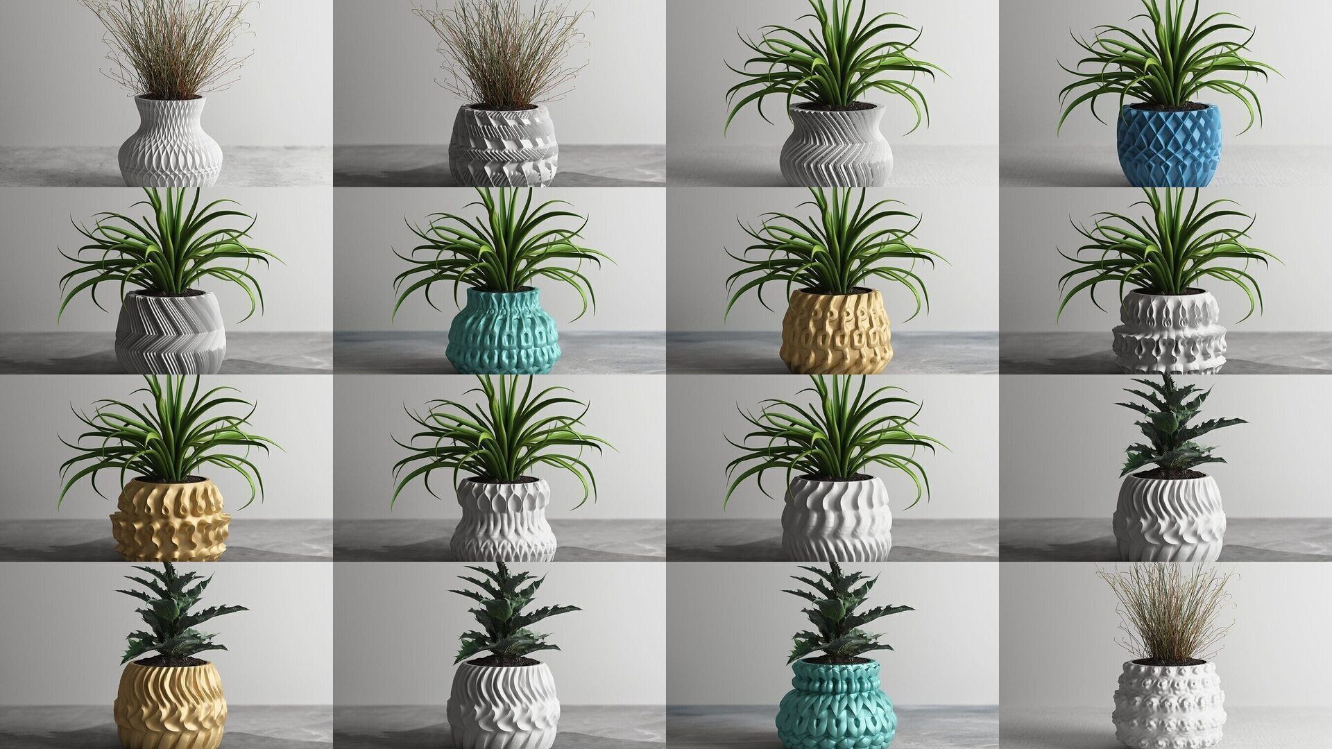 95 vase pot 3d print models huge pack 3D Model Collection_7