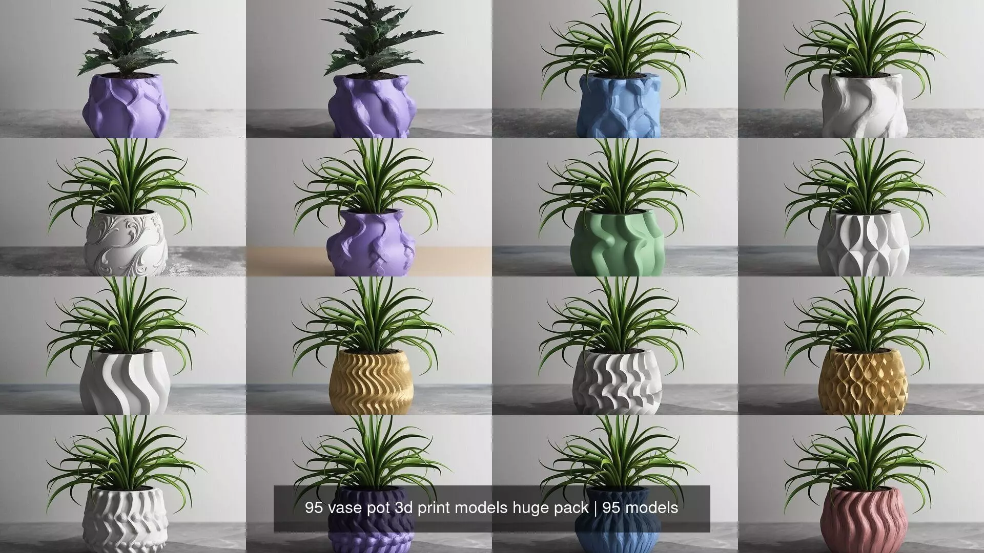 95 vase pot 3d print models huge pack 3D Model Collection_0